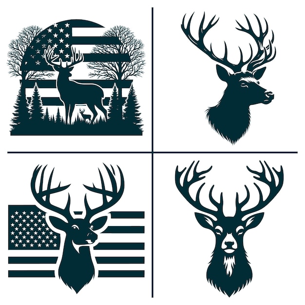 Vector big buck svg american hunting svg deer hunting svg deer shirt design files