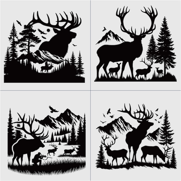 Big Buck Whitetail Deer Deer Jacht Jacht SVG Whitetail Buck Deer Seizoen Jacht Ontwerp