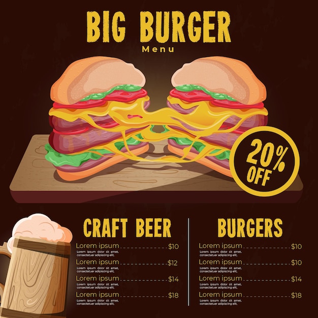 Big burger menu