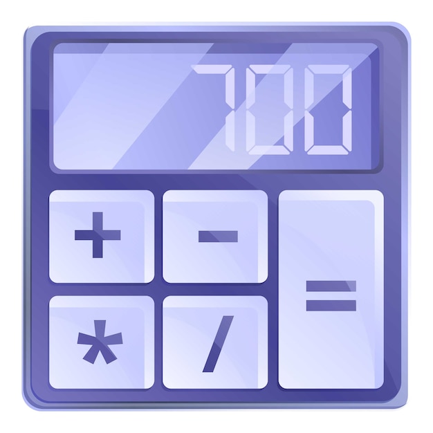 Вектор Икона большой кнопки калькулятора карикатура векторной иконы большой кнопки калькулатора для веб-дизайна, изолированная на белом фоне