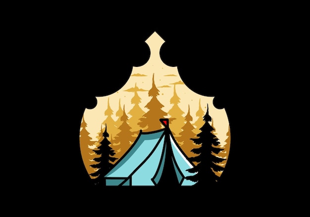 大きなキャンプ テント イラスト デザイン