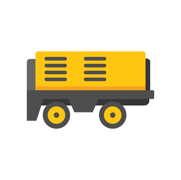 Vector big cargo truck icon flat vector airport support carrier boarding