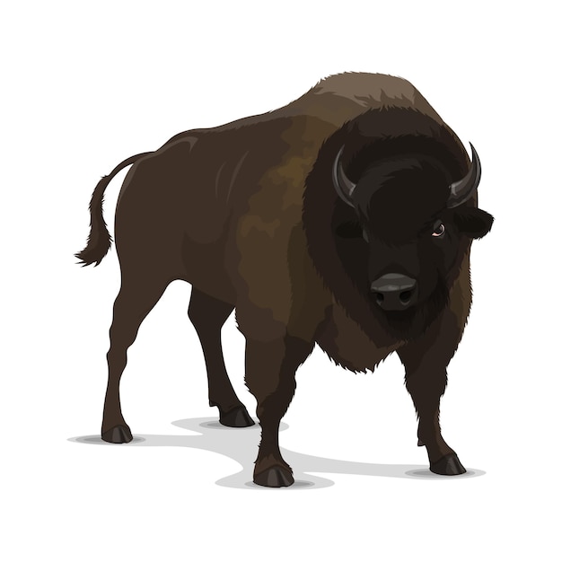 Big cartoon bison wild animal