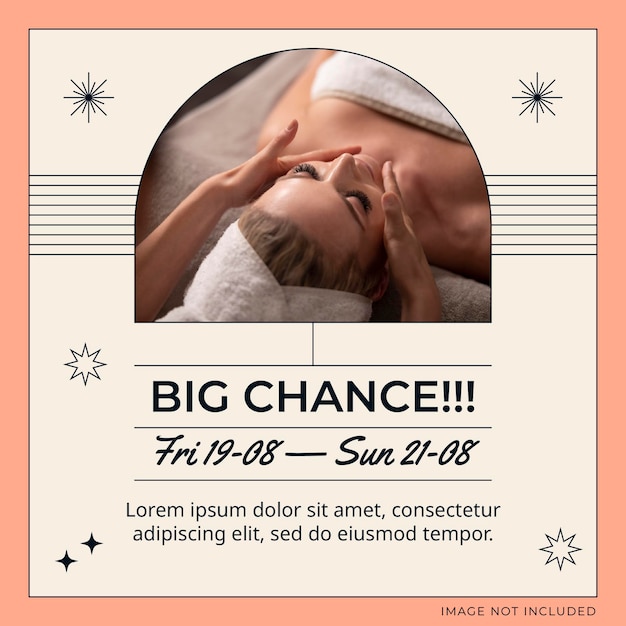 Vector big chance instagram post template for contest giveaway