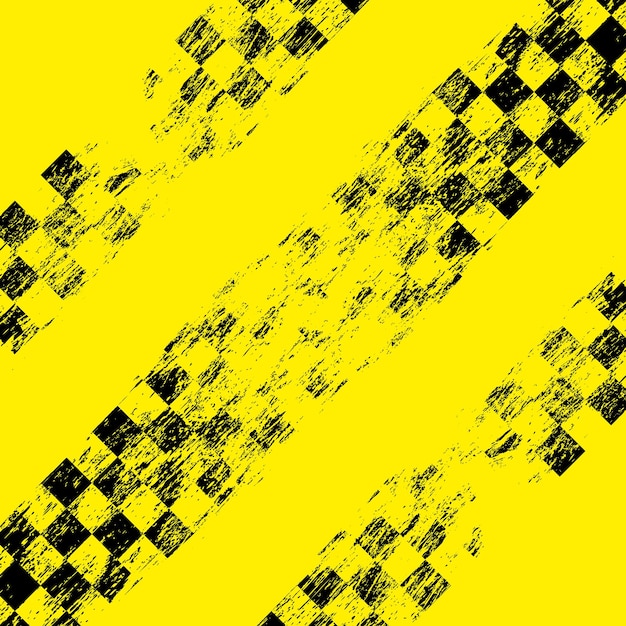 Vector big checkered flag yellow lines