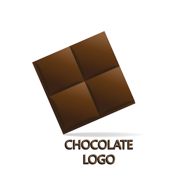 Vector big chunk logo seamless vector chocolate chunk concept square sweets emblems or stickers isolated on white background abstract design template brown square icon