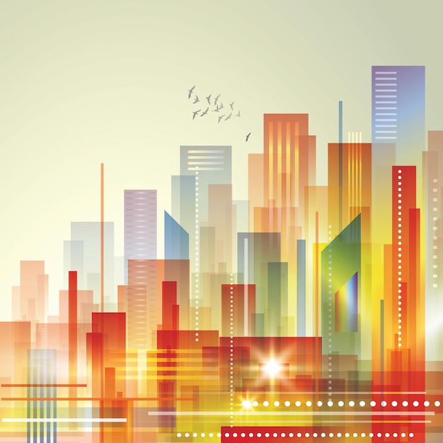 Big city Cityscape background with architecture skyscrapers megapolis buildings