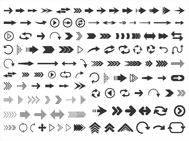 Vector big collection of different arrows icons vector illustration