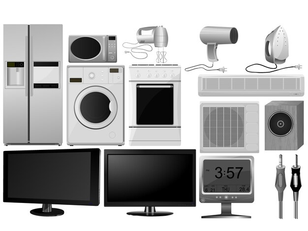 Vector big collection of images of household appliances