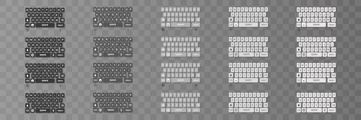 Vector big collection of keyboards. vector illustration