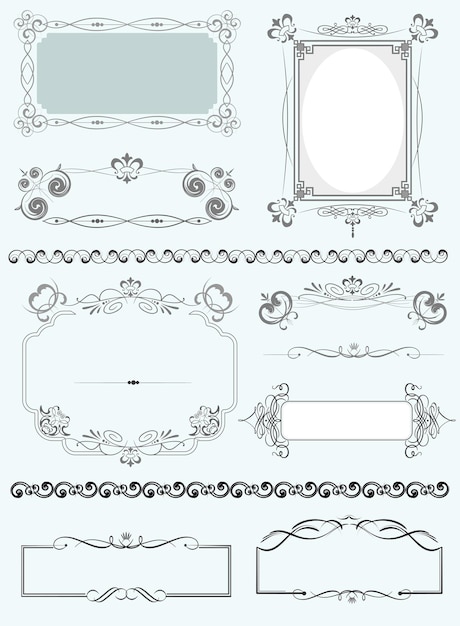 Vector big collection of ornate vector frames