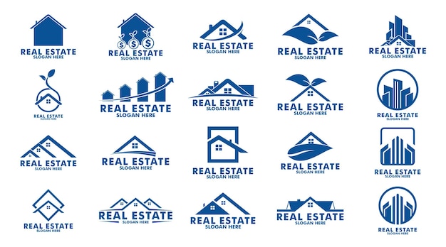big collection of real estate logo design template building and construction logo vector set