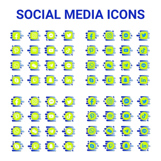 Big collection social media icons