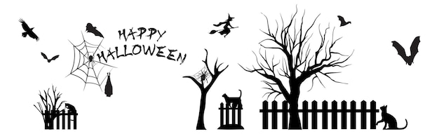 Vector big colored set with elements for the holiday halloween vector