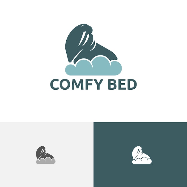 Premium Vector  Big comfy bed sofa walrus cloud home furniture logo