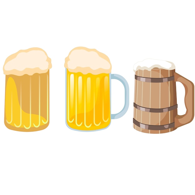 big cup of beer, flat illustration