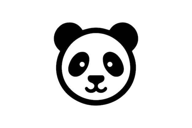 큰 귀여운 판다 실루 일러스트 아트