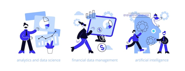 Big data abstract concept illustratie set