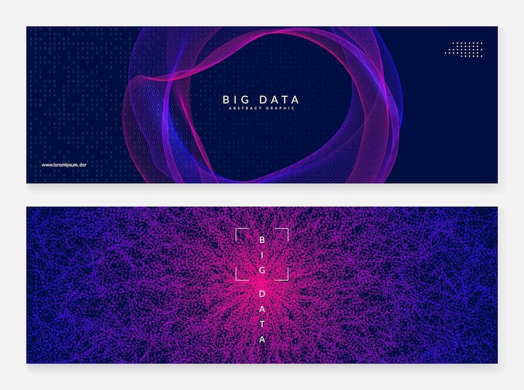 Vector big data abstract. digital technology background. artificial intelligence and deep learning concept. tech visual for science template. modern big data abstract backdrop.