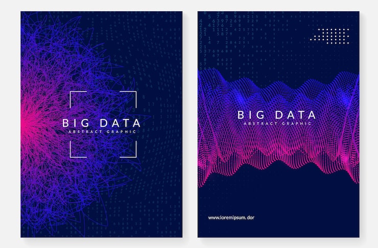 Vector big data abstract. digital technology background. artificial intelligence and deep learning concept. tech visual for software template. fractal big data abstract backdrop.
