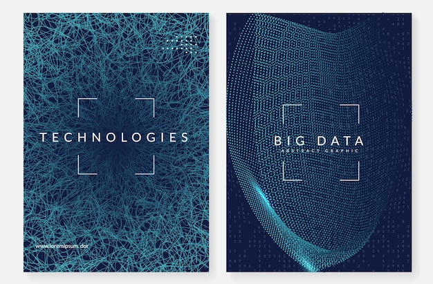 Estratto di grandi dati. sfondo di tecnologia digitale. intelligenza artificiale e concetto di apprendimento profondo. visual tecnico per modello wireless. contesto astratto di big data neurali.