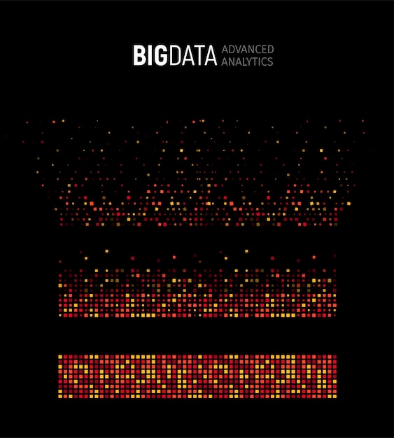 Big data abstract vector visualization Lines and dots array Big data connection complex Graphic fractal element background Vector illustration