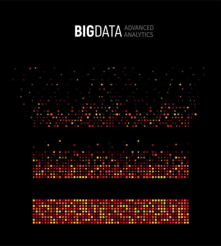 Vector big data abstract vector visualization lines and dots array big data connection complex graphic fractal element background vector illustration