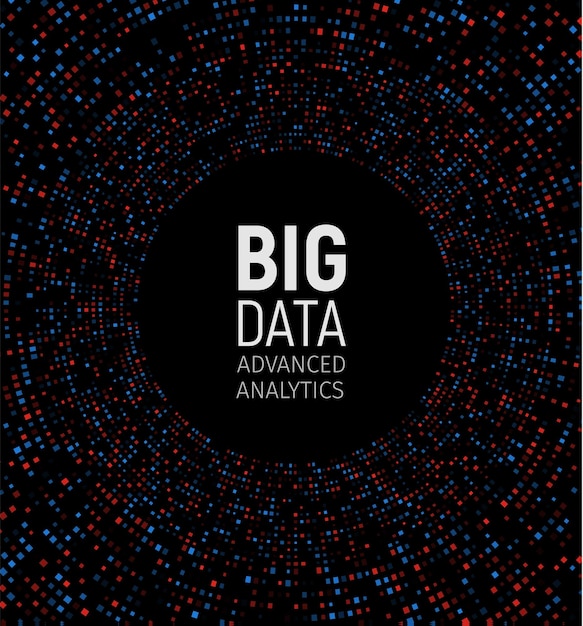 Vettore visualizzazione vettoriale astratta di big data matrice di linee e punti complesso di connessione dati di grandi dimensioni sfondo di elemento grafico frattale illustrazione vettoriale