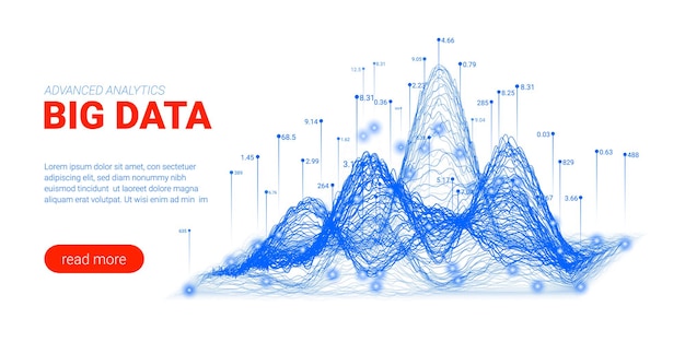 Vettore visualizzazione del flusso di informazioni di base dell'analisi dei big data