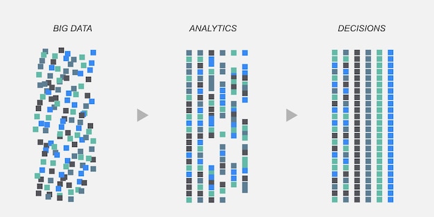 ベクトル ビッグデータ分析 イラストレーション スマートな事業計画のための情報分析 ビッグデータ分析
