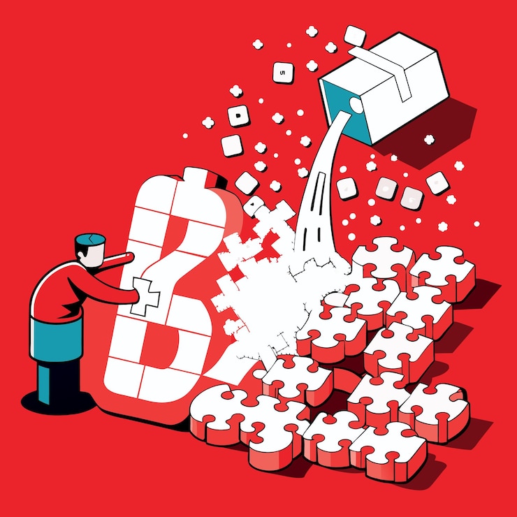Vector big data analysis unstructured database processing metaphor large volume of white puzzle jigsaw