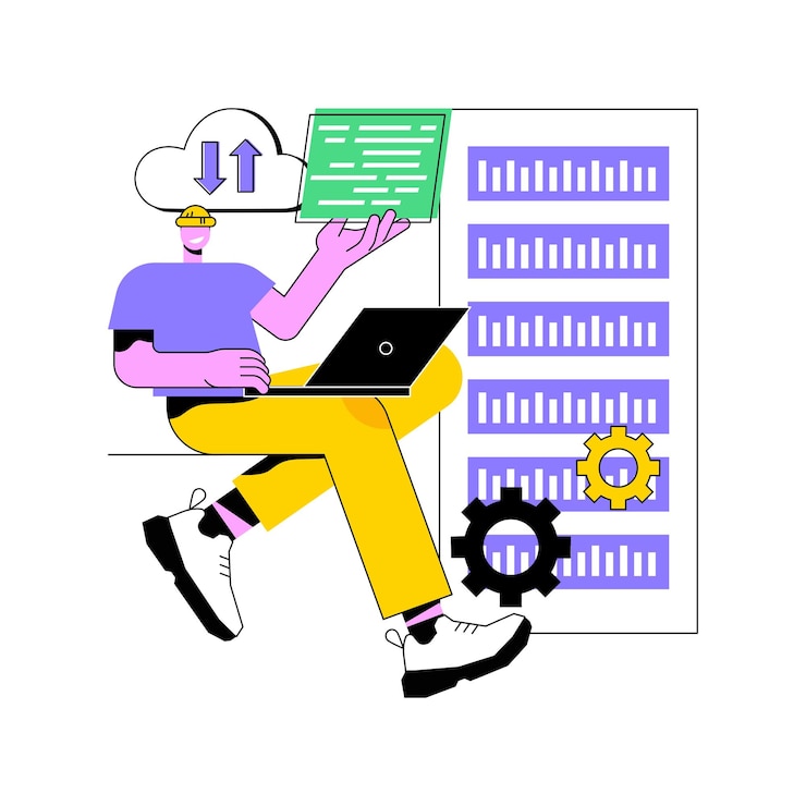Vector big data analytics abstract concept vector illustration