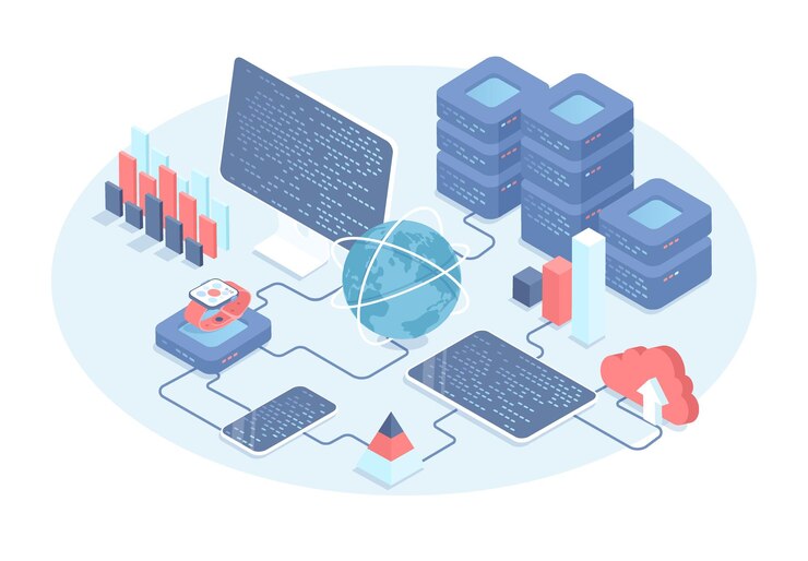 Vector big data analytics computing in data center monitoring and testing of the digital process data tr