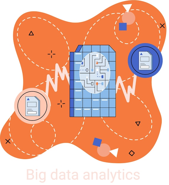 Big data analytics Process of analyzing complex data sources for effective business decisions metaphor