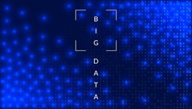 ビッグデータの背景。デジタル技術の抽象的な概念。人工知能とディープラーニング。情報テンプレートのテックビジュアル。部分的なビッグデータの背景。