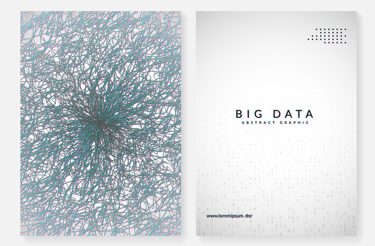Vector big data background. technology for visualization, artificial intelligence, deep learning and quantum computing. design template for system concept. geometric big data backdrop.