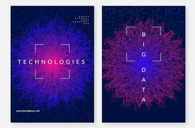 Vettore sfondo di big data tecnologia per la visualizzazione artificiale