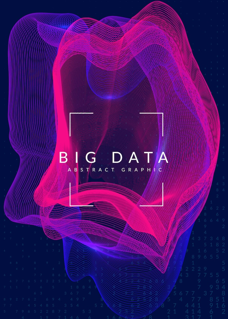 Vector big data background. technology for visualization, artificial in