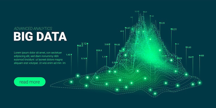 Vector big data background with business analytics concept