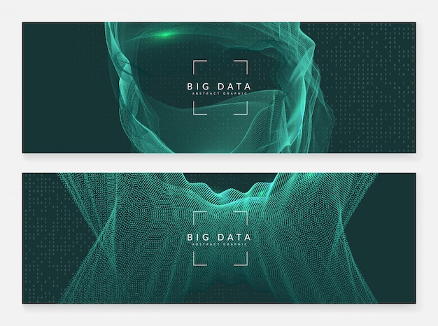 Big data banner background. digital technology abstract