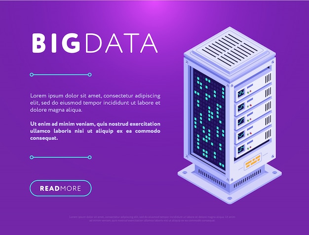 Big data center base illustration