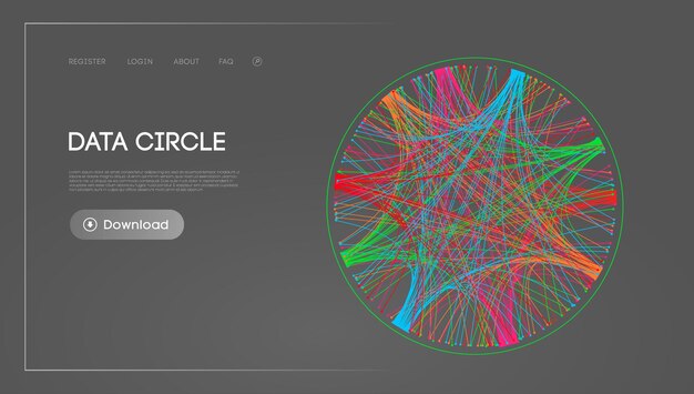 Big data circle blockchain technologie achtergrond neurale netwerk digitale achtergrond