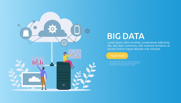 Big data cloud database analysis processing service concept