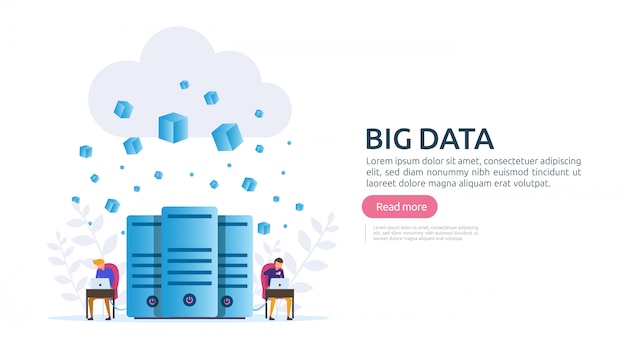 Big data cloud database analysis processing service concept