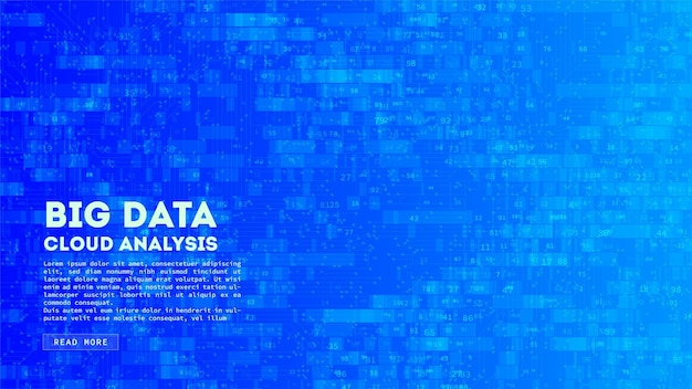 Vector big data-cloudcomputing. blockchain visualisatie. complexiteit van sociale netwerkinformatie.