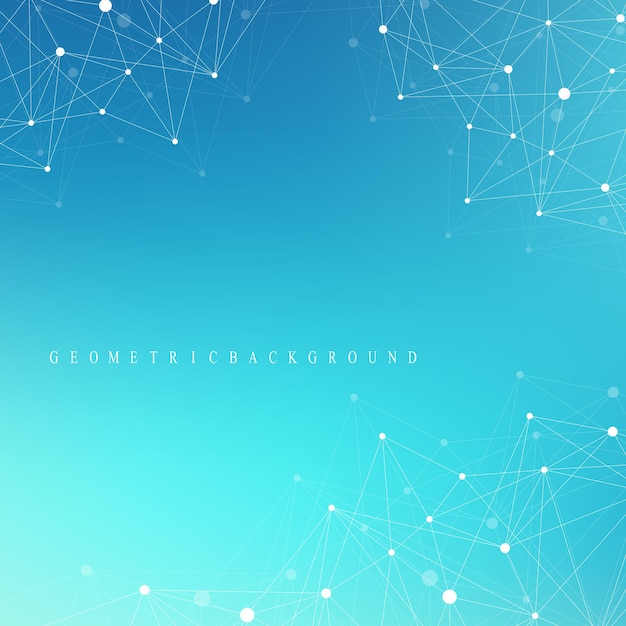 Big data-complex. Grafische abstracte achtergrondmededeling. Perspectief achtergrond van diepte. Minimale matrix met samengestelde lijnen en punten. Digitale datavisualisatie. Vectorillustratie Grote gegevens.