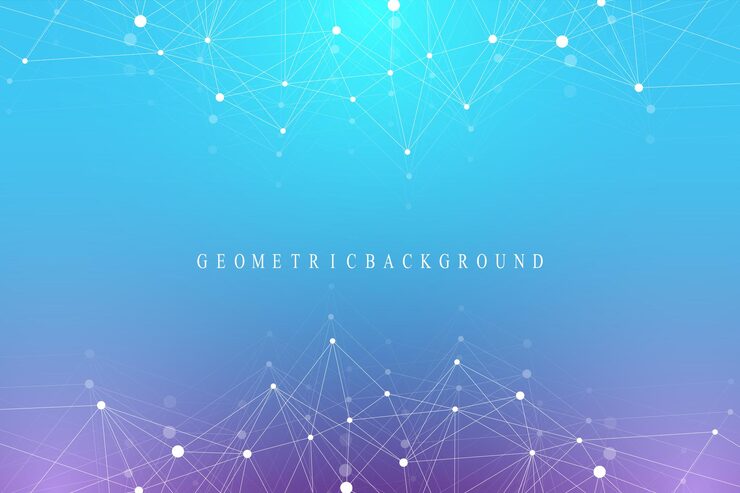 Vector big data complex. graphic abstract background communication. perspective backdrop of depth. minimal array with compounds lines and dots. digital data visualization. vector illustration big data.