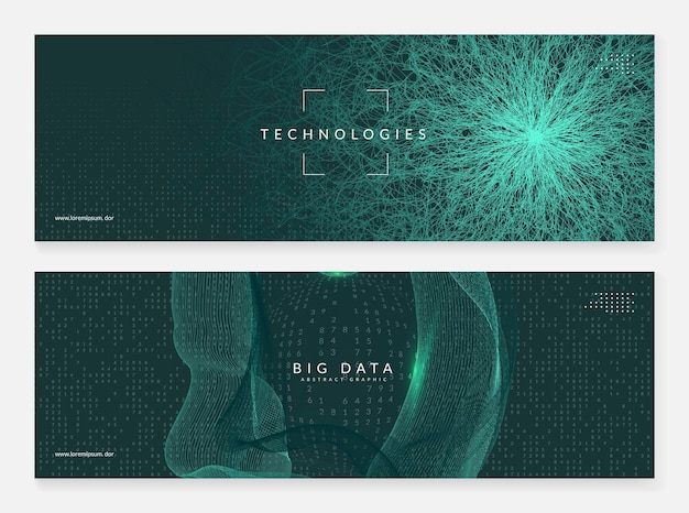 Big data concept. Digital technology abstract background. Artificial intelligence and deep learning. Tech visual for network template. Futuristic big data concept backdrop.