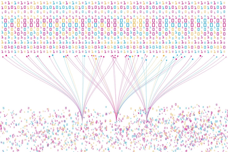 Vector big data connection innovation background. data visualization technology abstract.