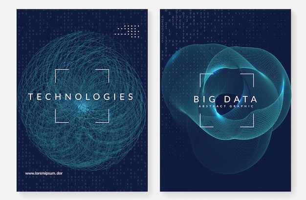 Big data cover design. Technology for visualization